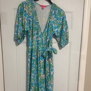 Small Lilly Pulitzer Pink and Green Patterned Dress